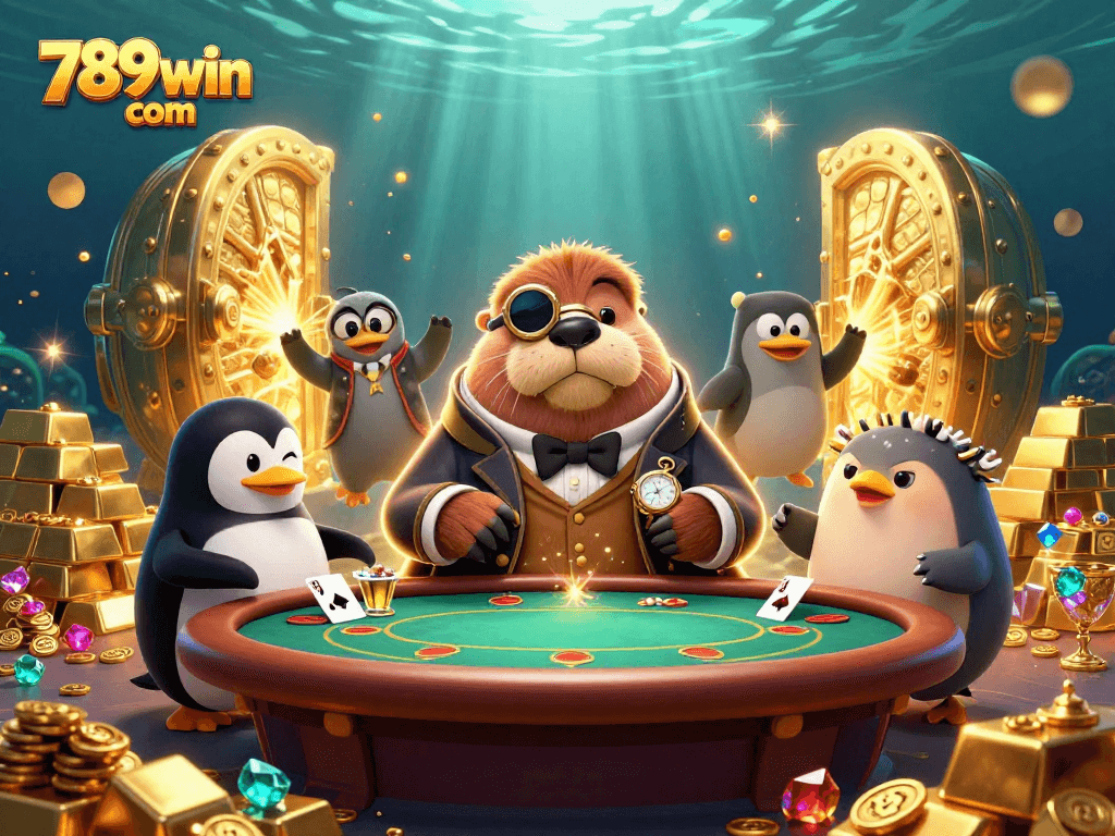 Engage in thrilling poker at 789win com with a jolly walrus and a sophisticated dealer