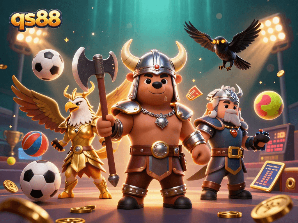 Experience thrilling betting action with qs88 in this vibrant casino adventure scene filled with excitement.