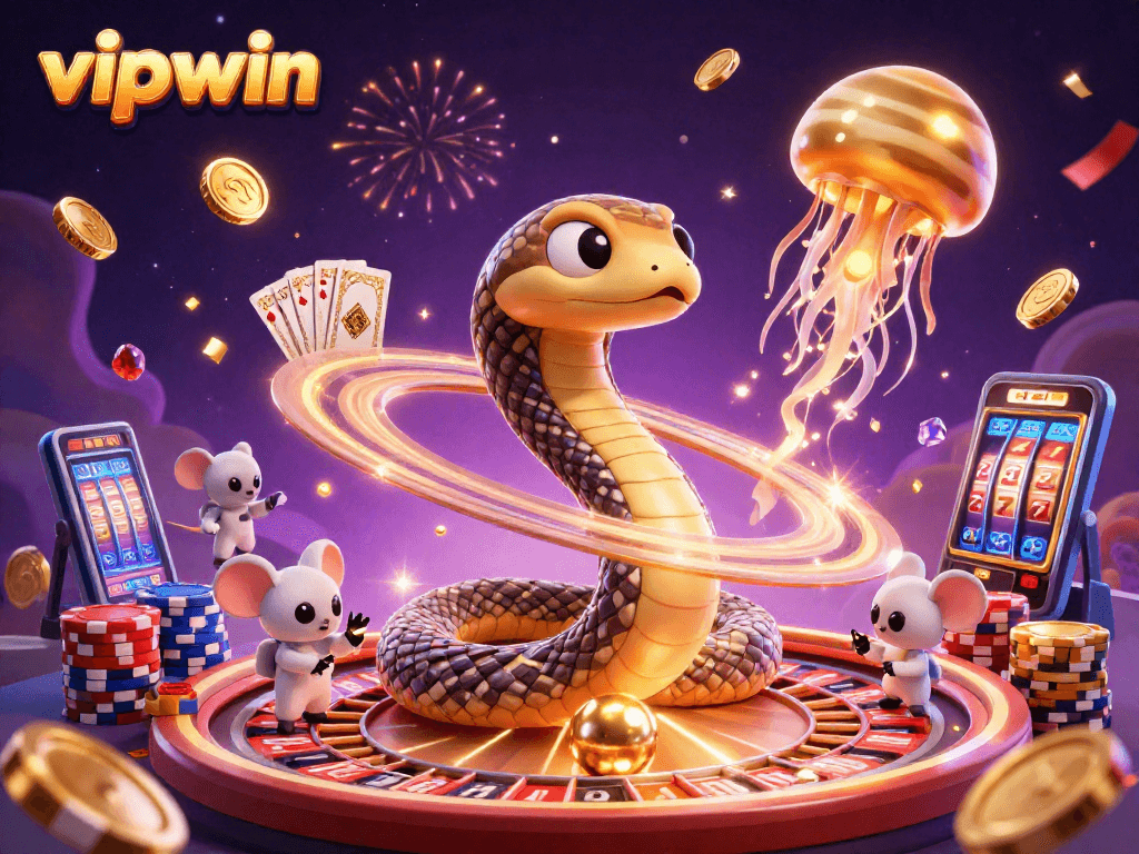 Experience thrilling bets at vipwin with a cosmic theme featuring cartoon characters and casino elements.