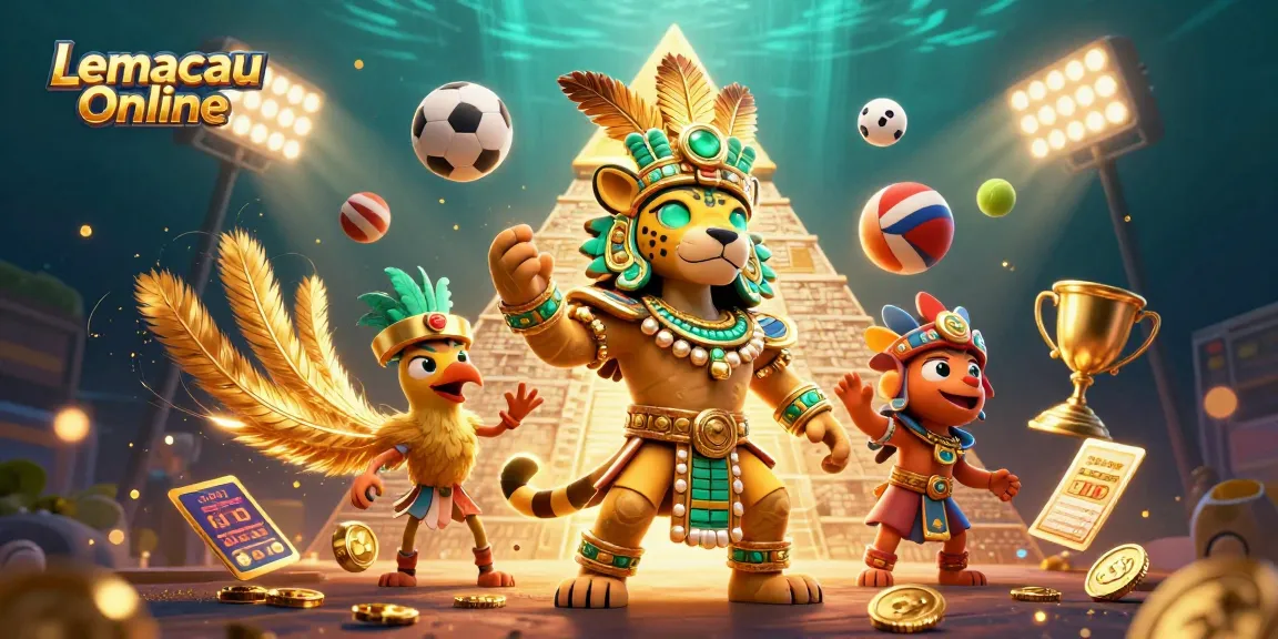 Lemacau Online showcases a vibrant Mayan-themed casino scene with dynamic betting elements.
