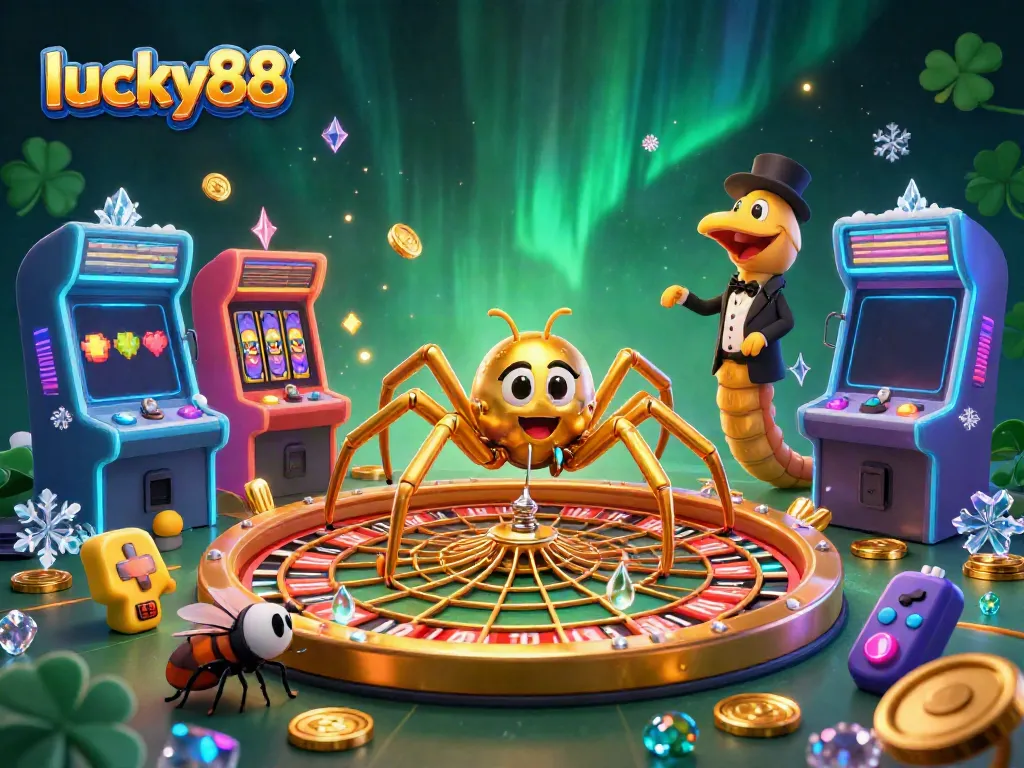 Betting action in lucky88 with a spider croupier and game elements enhancing the casino atmosphere.