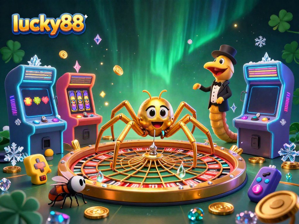 Betting action in lucky88 with a spider croupier and game elements enhancing the casino atmosphere.