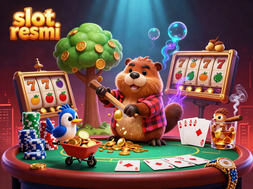 Engaging scene showcasing the theme of slot resmi with playful characters and vibrant casino elements.