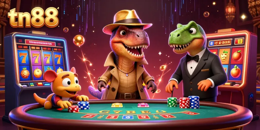 Experience thrilling tn88 casino action with colorful slot elements and animated characters