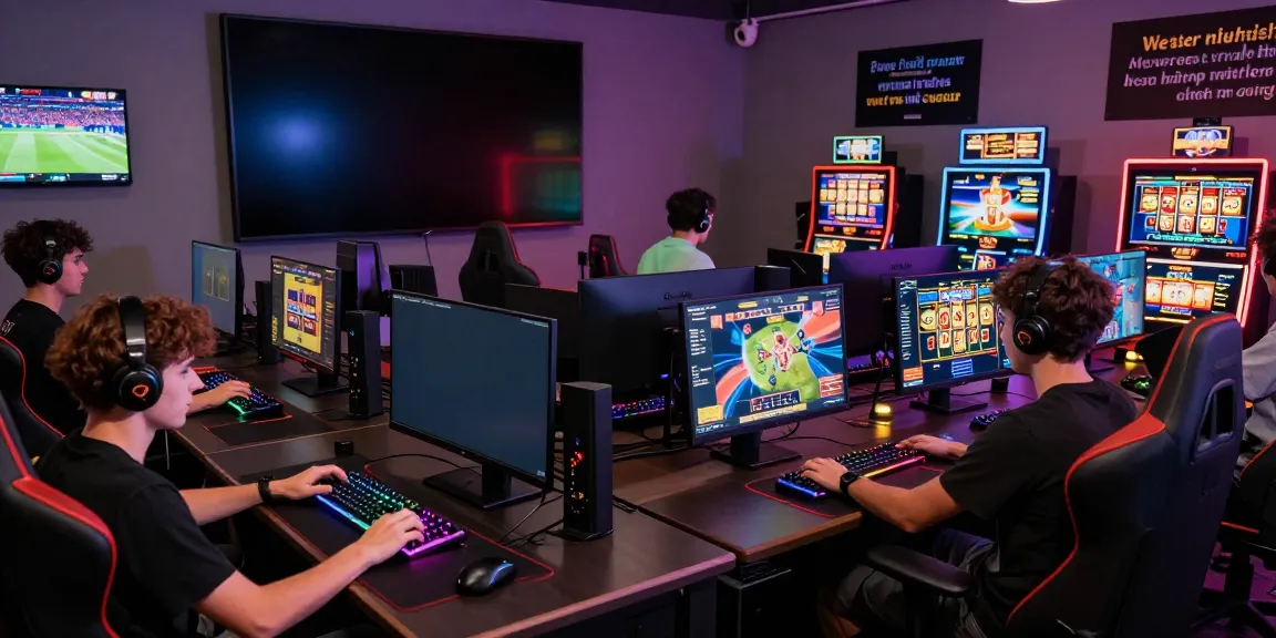Gamers at ZBET engaged in online betting activities on https://zbet.cymru/ with vibrant gaming setups.