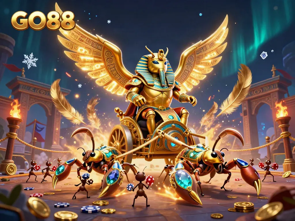 Engage with GO88's vibrant gaming scene featuring dynamic characters and casino elements.