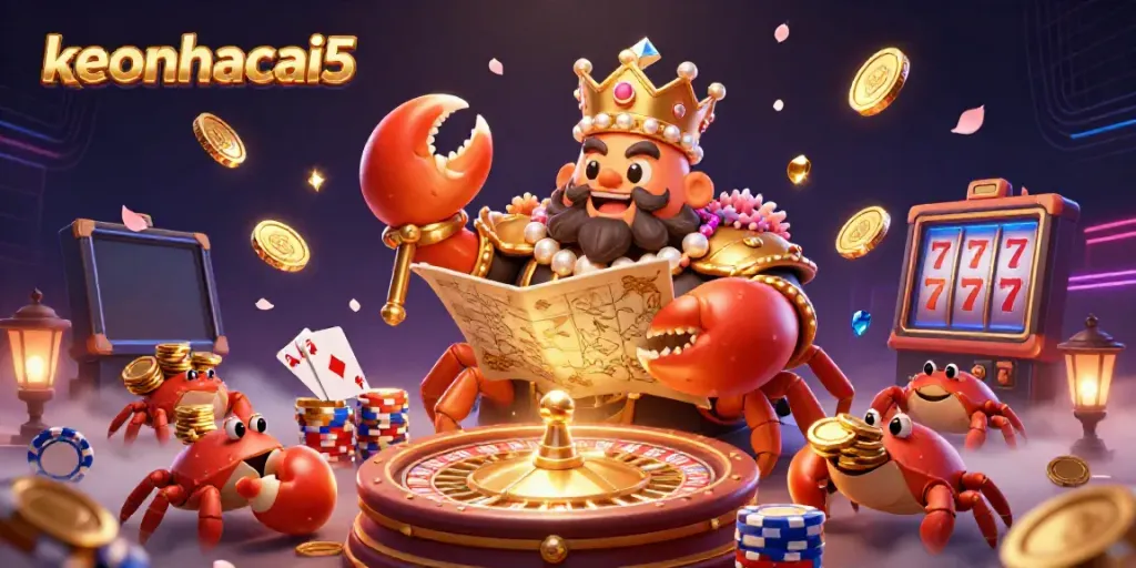 Experience thrilling sports betting with keonhacai5's golden crab emperor and dynamic casino elements.