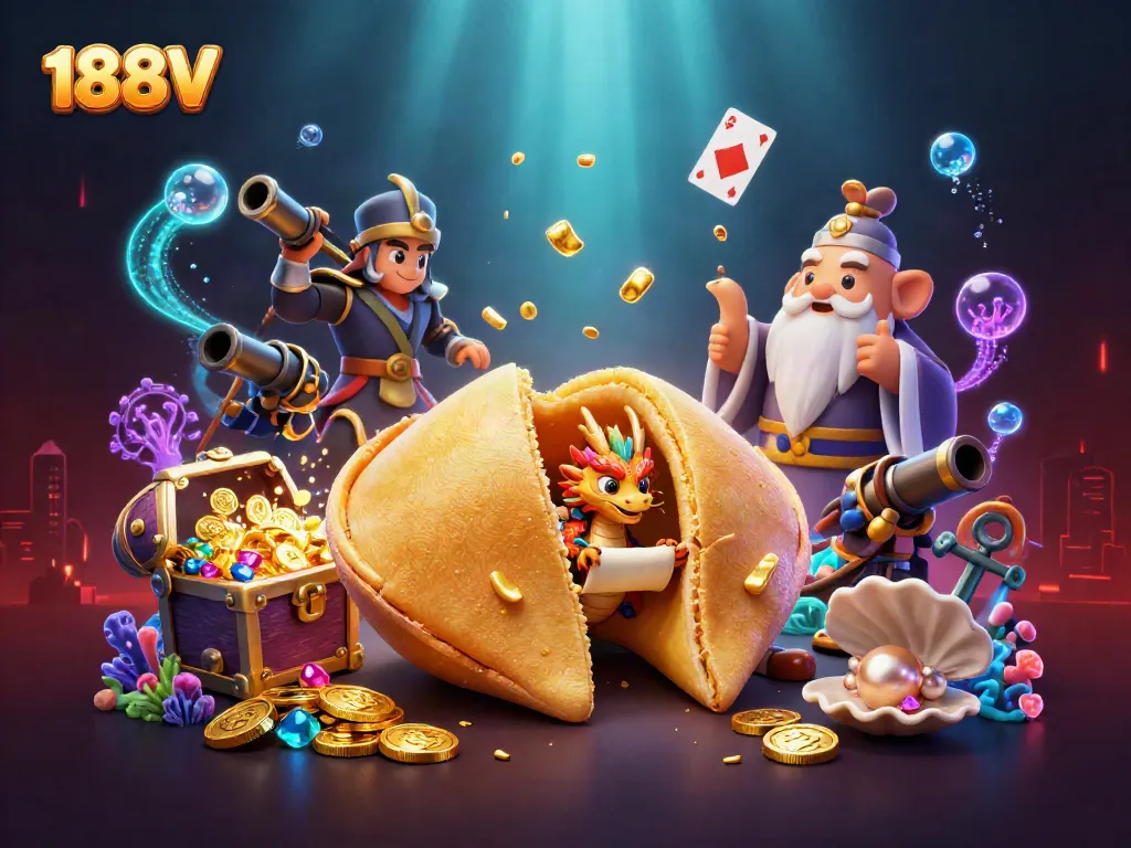 Engage in excitement with 188V's lively casino scene featuring dynamic 3D characters.