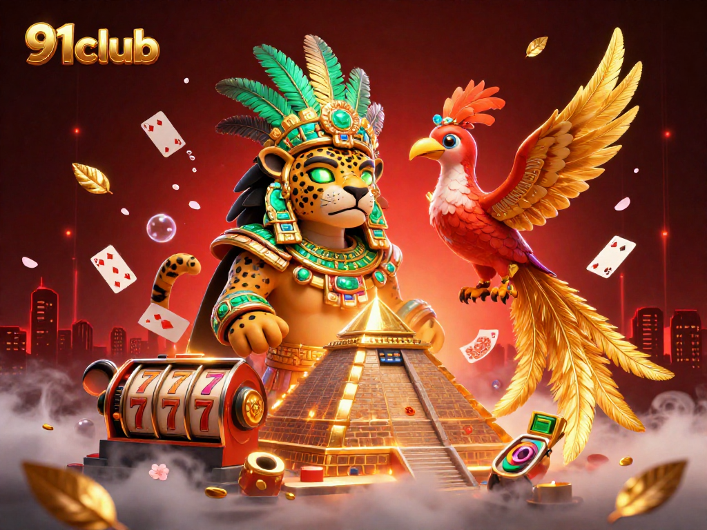 Engage in thrilling casino action with 91club's vibrant scene featuring colorful game elements and thrilling designs.