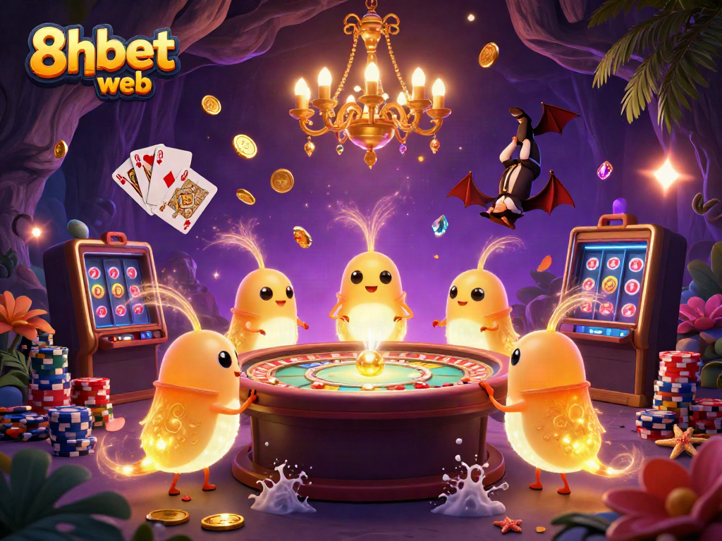 Engage with the vibrant 8xbet web casino scene filled with glowworms and dynamic game elements.