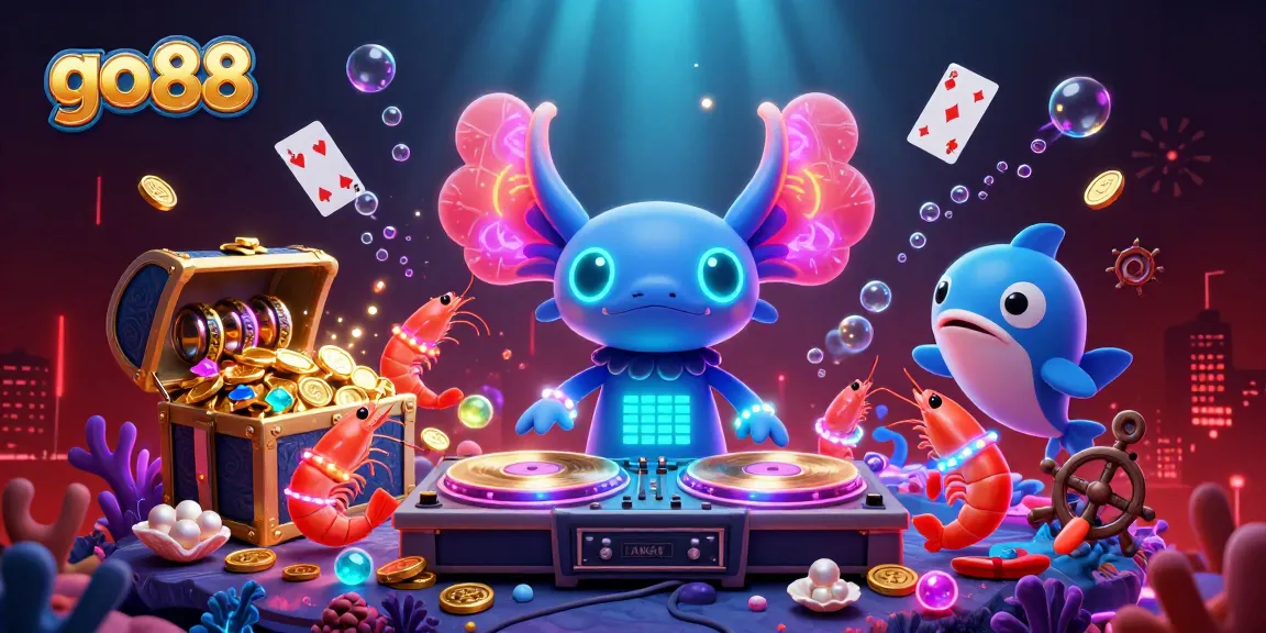 Enjoy vibrant entertainment with go88: Explore underwater nightlife with a DJ axolotl and dancing sea creatures