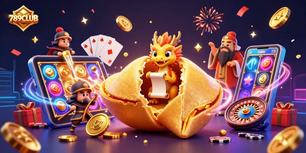 Engage in thrilling 789CLUB gaming with a vibrant 3D casino illustration showcasing adventure.