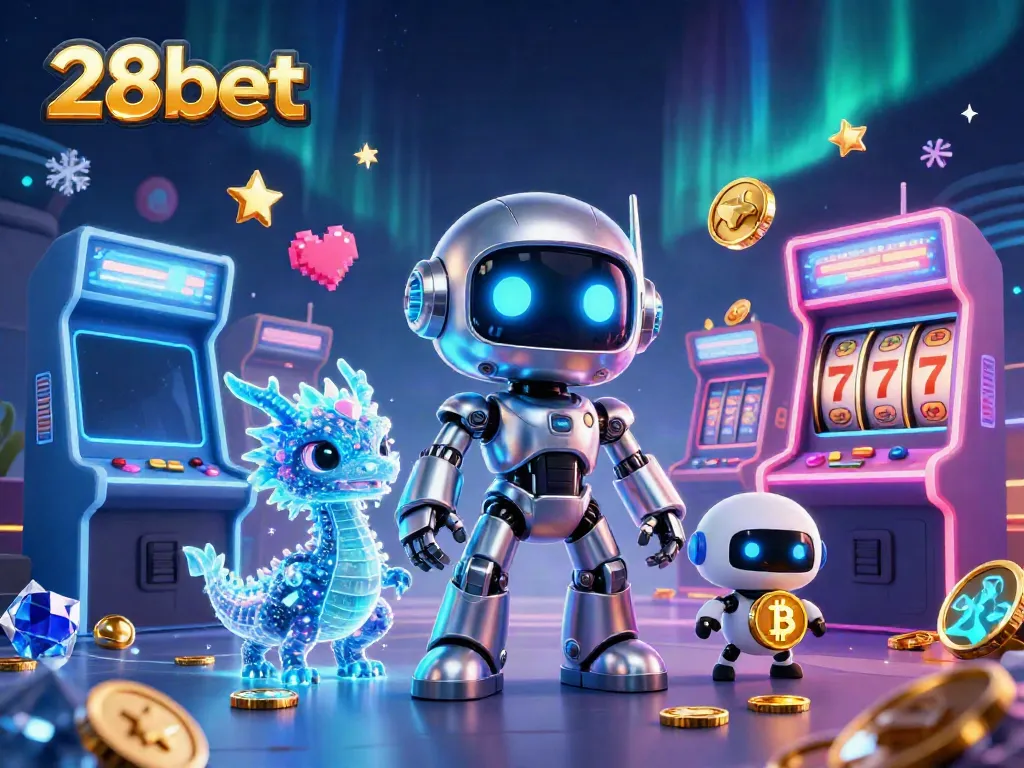 Experience the vibrant world of 28bet with immersive gaming elements and a futuristic atmosphere.