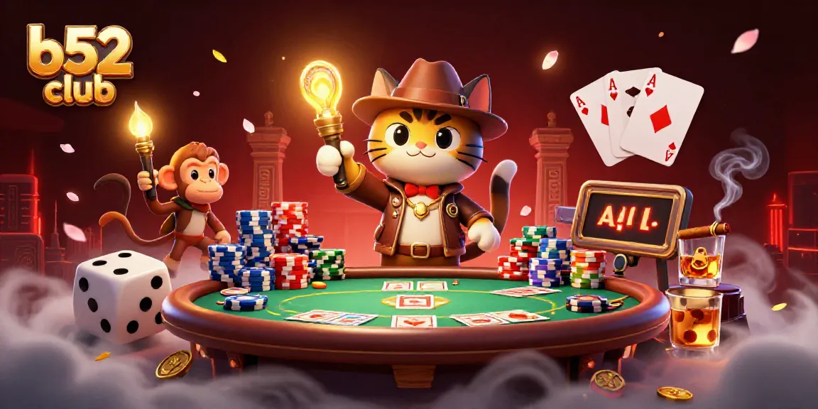 Experience thrilling gameplay at b52 club with vibrant casino action illustrated in a dynamic scene.