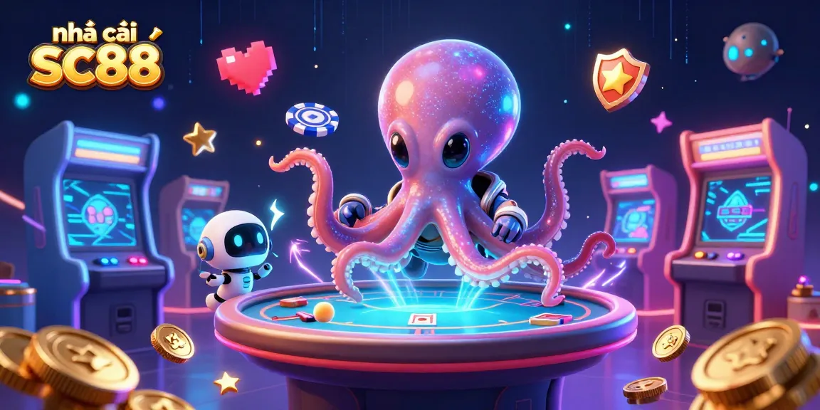 Engage with the thrilling universe of nhà cái sc88, where an alien octopus masterfully plays holographic poker.