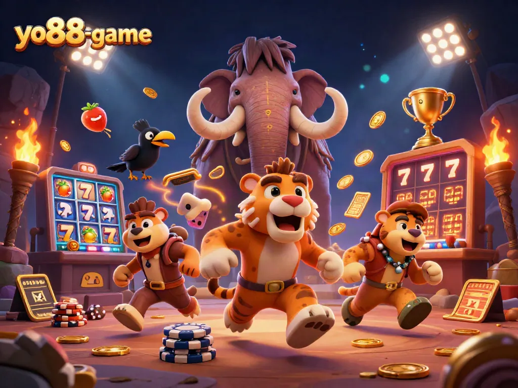 Experience exciting gameplay in yo88-game, with dynamic slot games and thrilling jackpots amidst vibrant casino elements.