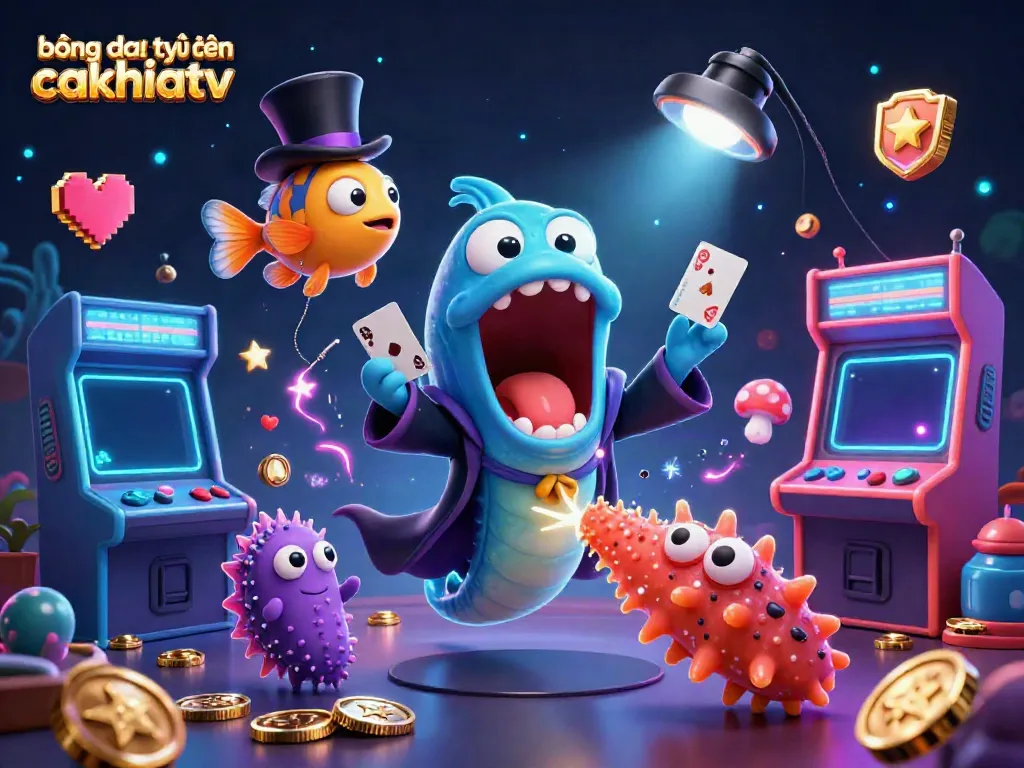 Experience exciting bóng đá trực tuyến cakhiatv action with animated sea characters showcasing thrilling tricks and casino elements.