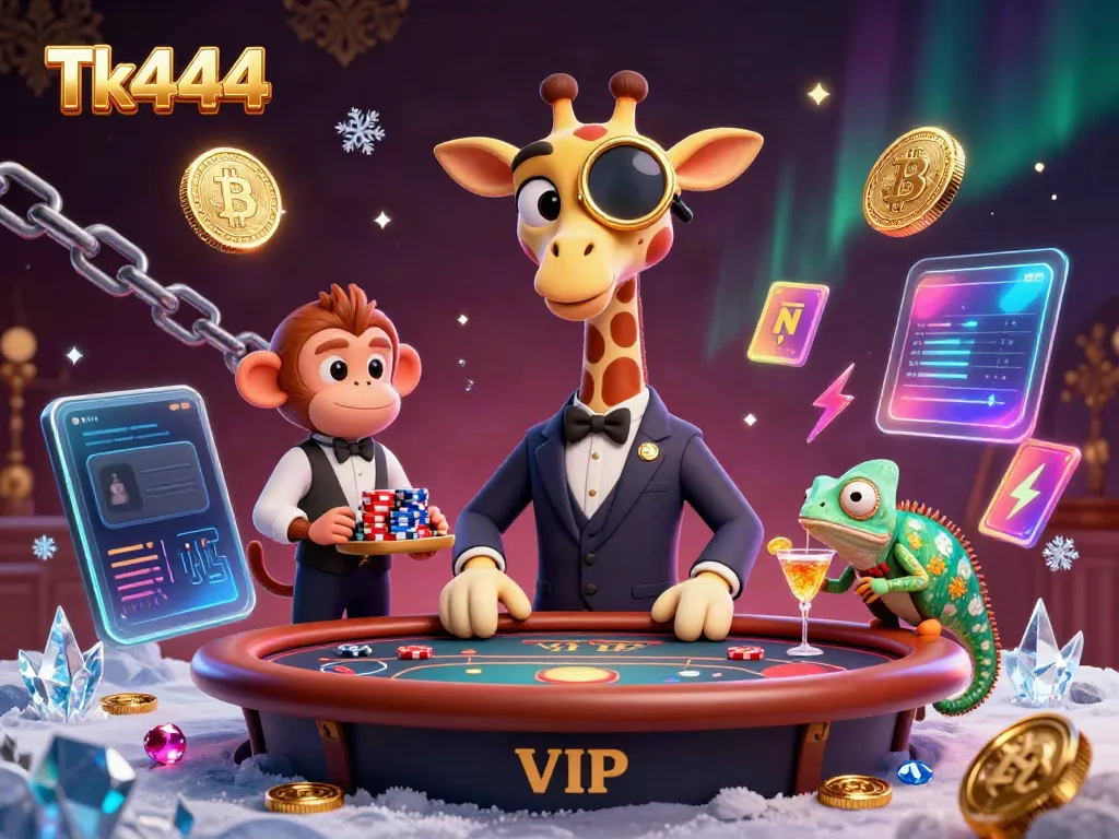 Experience thrilling casino gameplay at Tk444 with charming 3D characters and vibrant gaming elements.