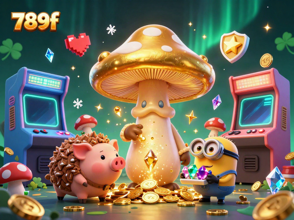 Experience the magical world of 789f with golden mushroom wizards and treasure-hunting pigs in an exciting casino adventure.